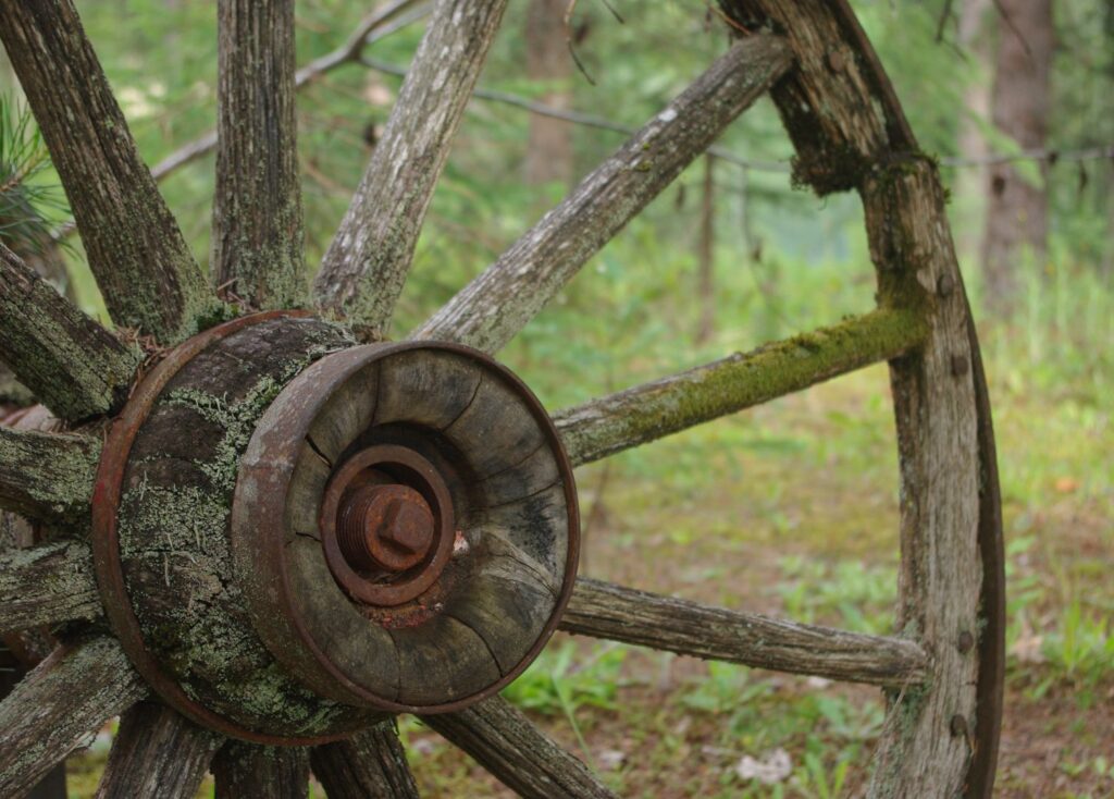 Old wagon wheel