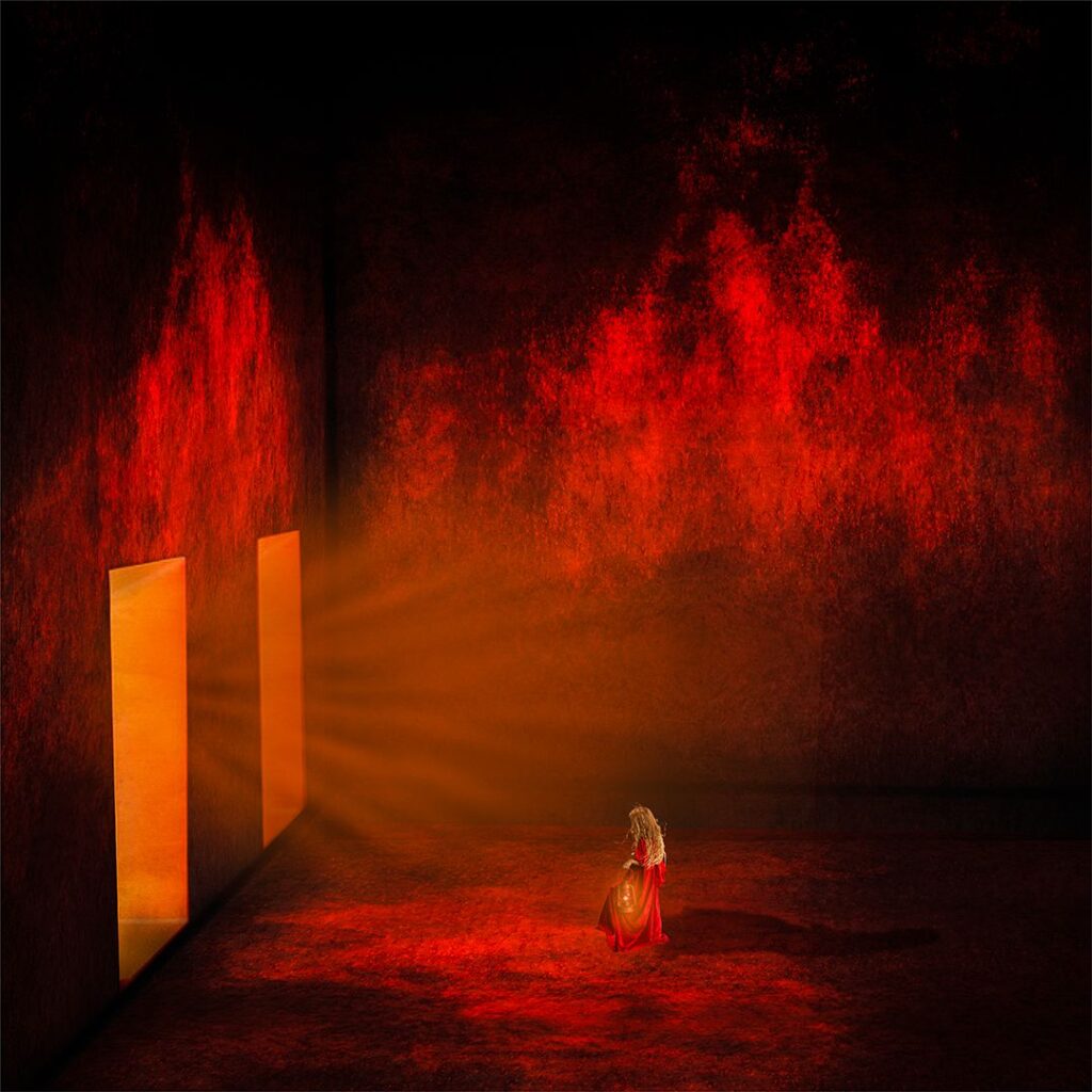 She saw a shimmering light